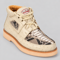 Los Altos ZA055749 python and ostrich casual shoe in Natural and Winter White