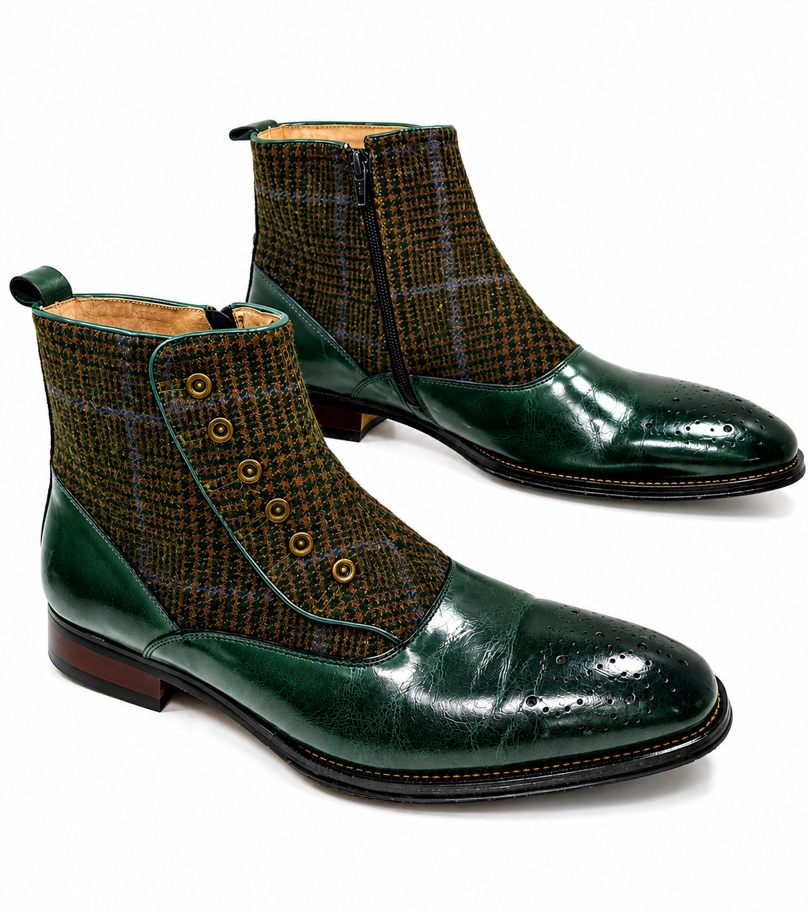 Giovanni Kendrick Plain Toe Splat Boot Forest Tweed