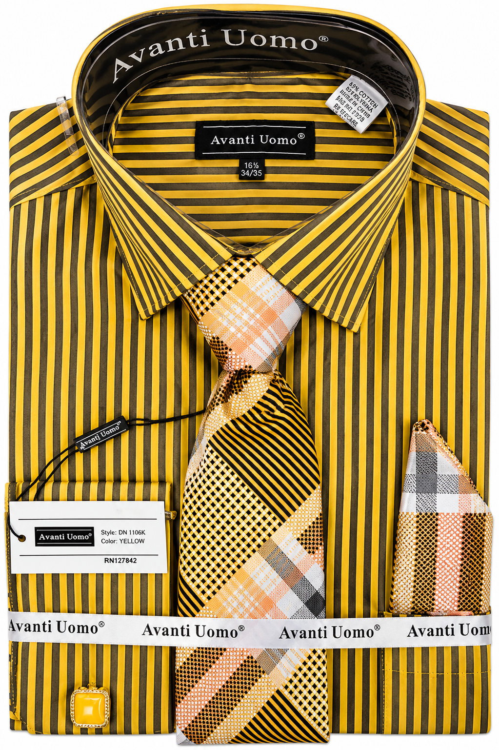 Avanti Uomo Men's Striped Dress Shirt & Tie Set