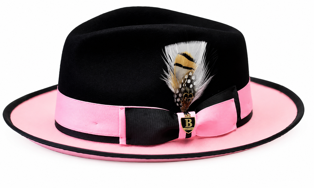 Bruno Capelo Preston Fedora – Black & Pink