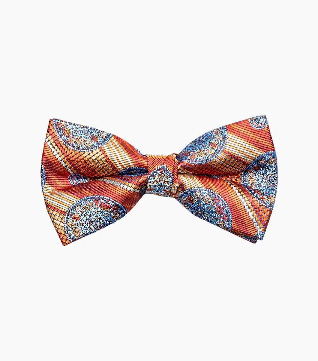 Stacy Adams Otis Bow Tie & Hanky Set - Red Multi