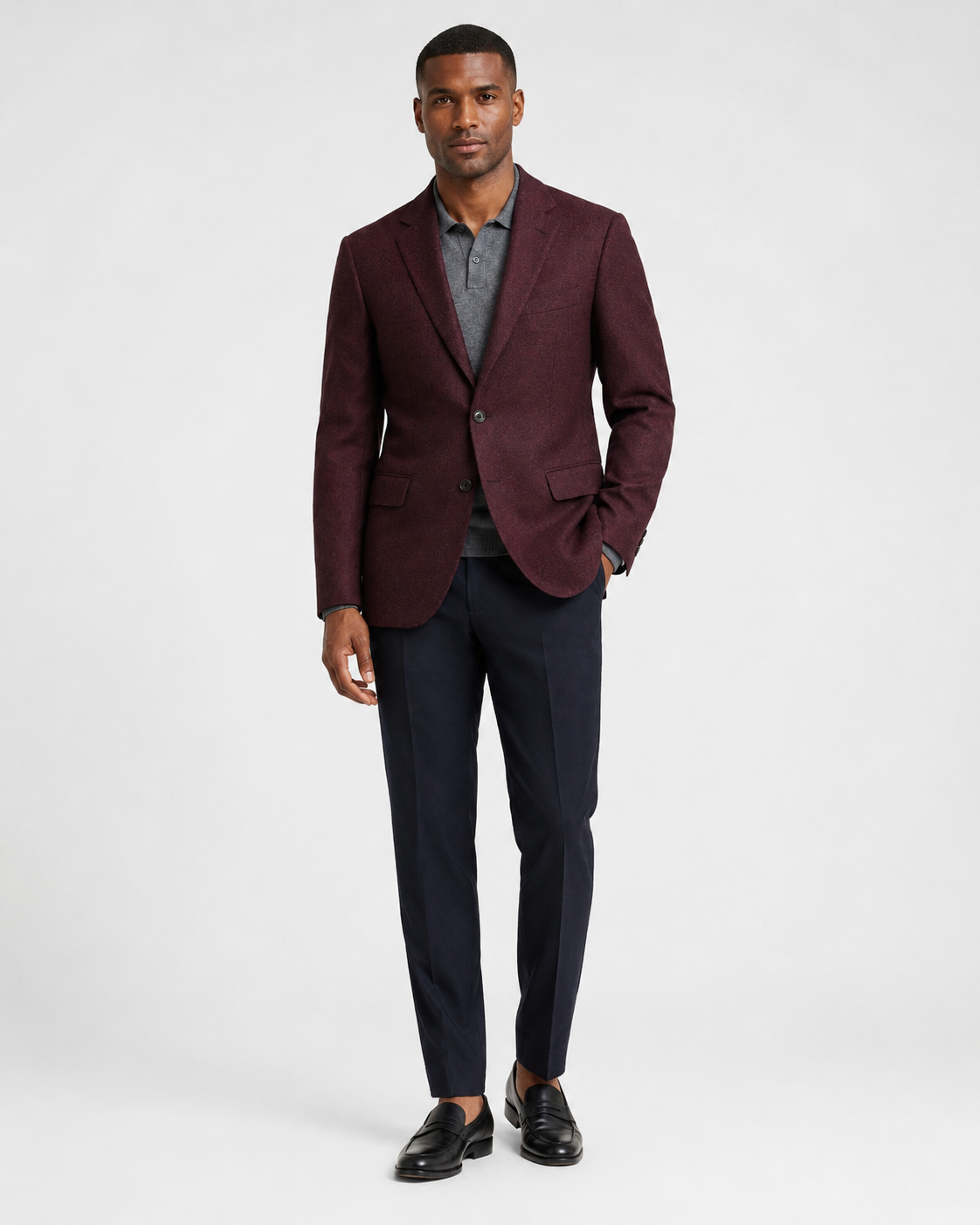 Douglas & Grahame Men's Solid Wool Blazer - Red