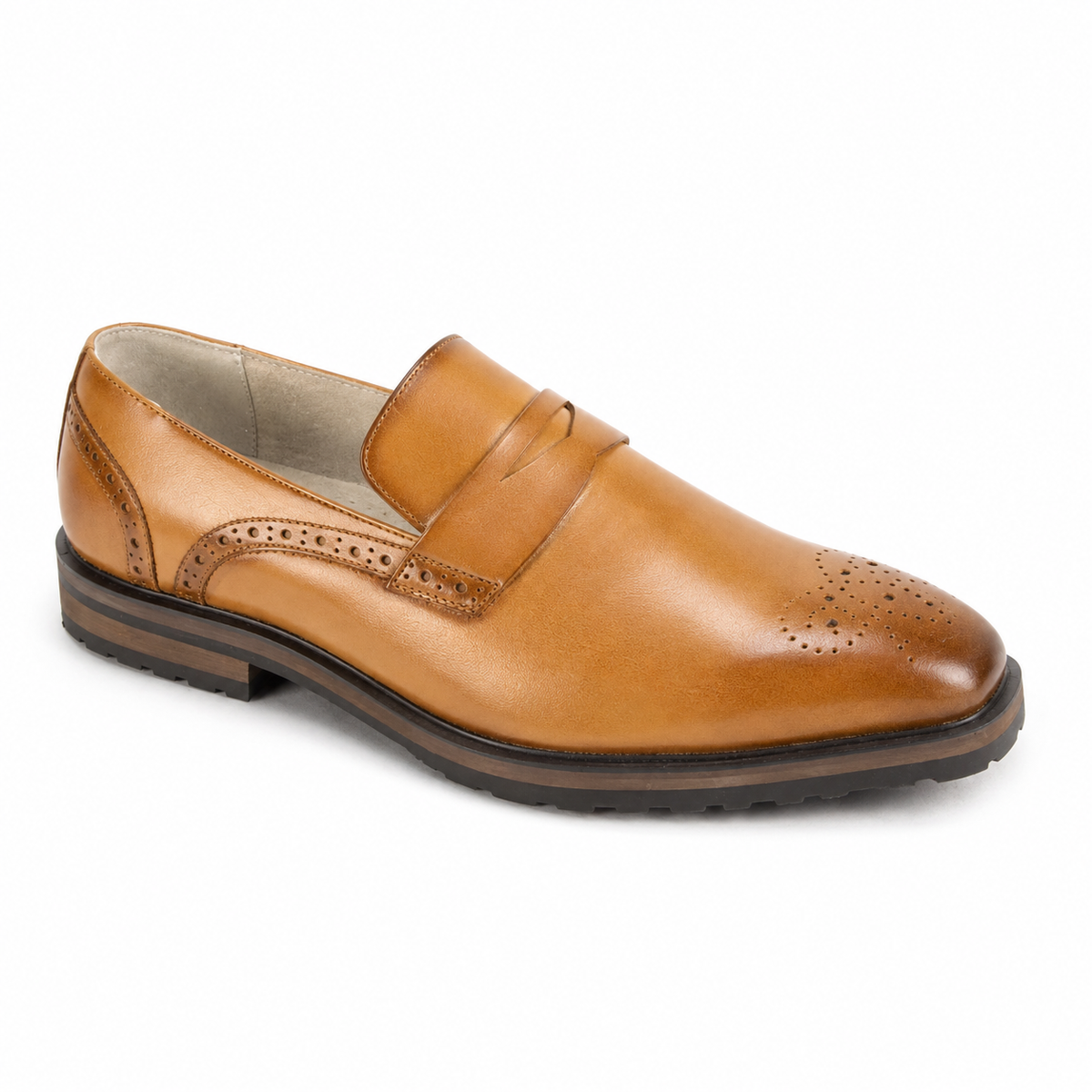 Giovanni Silvio Penny Loafer Dress Shoes Tan