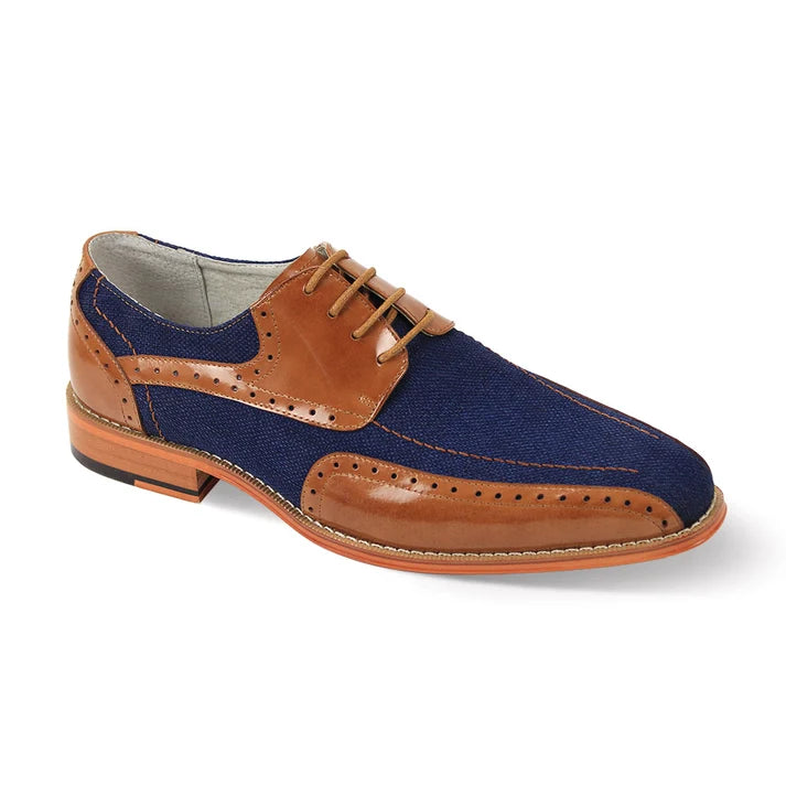 Giovanni Simon Cap Toe Dress Shoes Tan & Blue