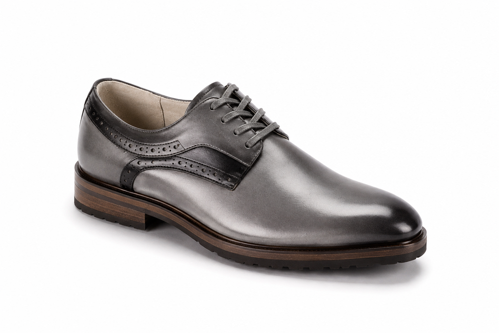 Giovanni Stef Plain Toe Lace Dress Shoes Grey
