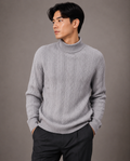 Montique Men's Cable Knit Crew Neck Sweater