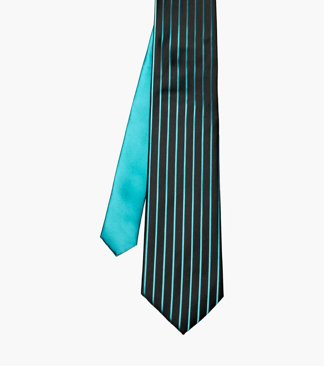 Stacy Adams Formal Teal Men's Tie & Hanky Set