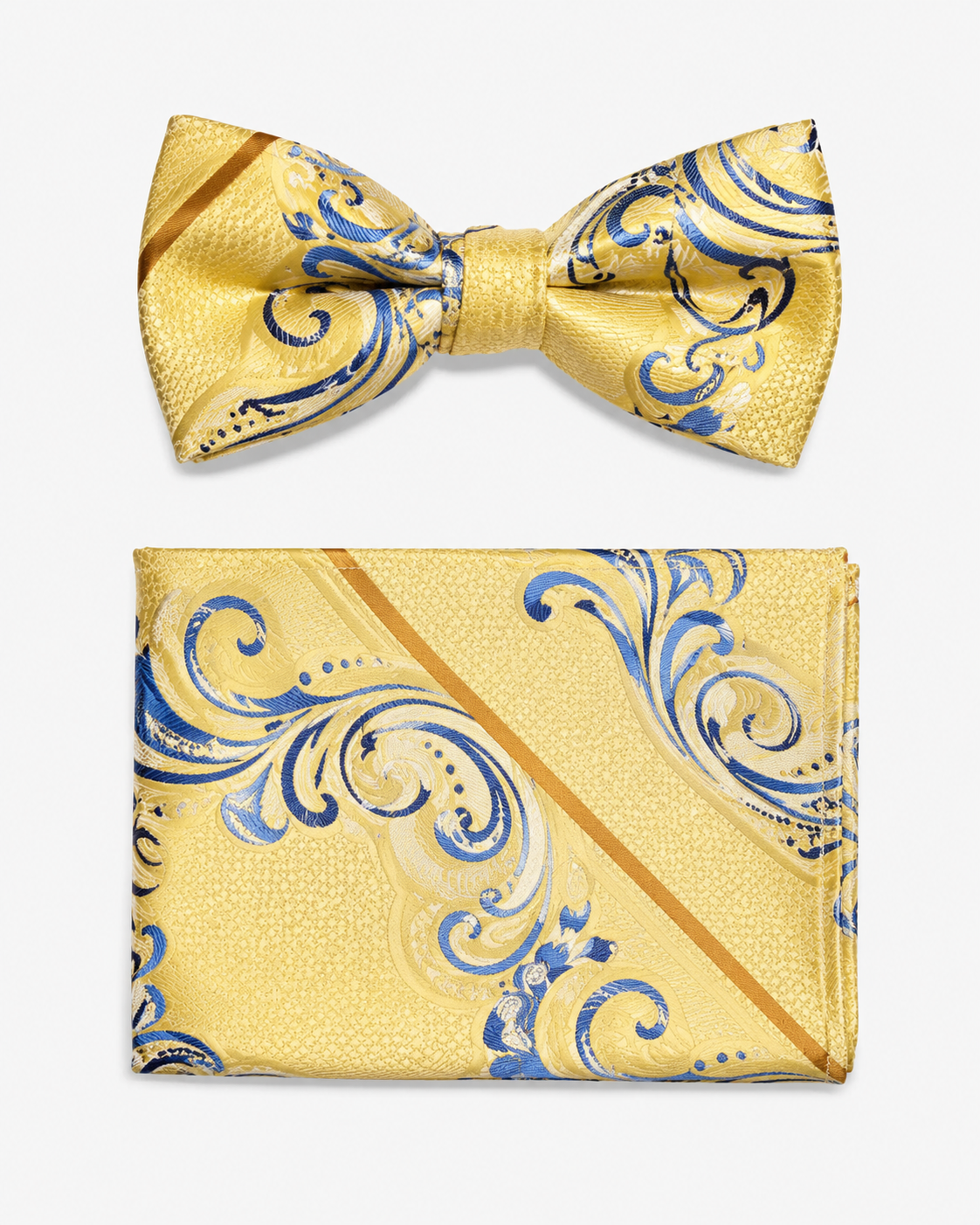 Stacy Adams Bow Tie & Hanky Set – Yellow Multi
